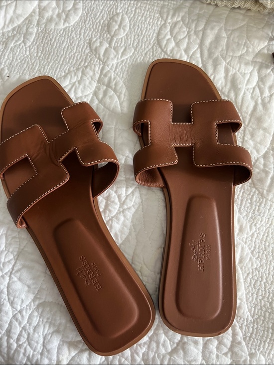 Hermes Shoes - Hermès Oran Sandals – Brown – US 6 / EU 36½ Authentic**